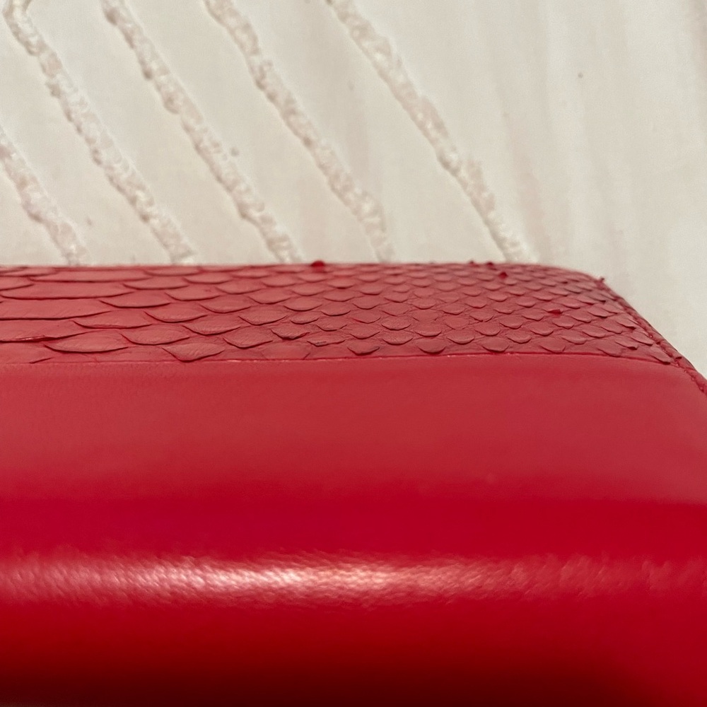 Celine Red Python Lambskin Large Zip Around Multi… - image 6